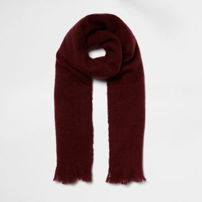 Dark red soft blanket scarf